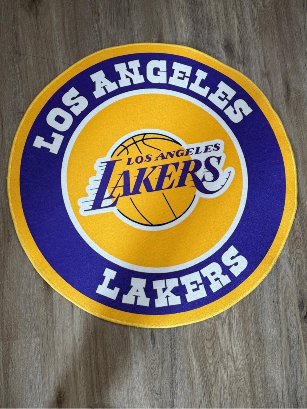 Lakers Round Rug Basketball Rug Man Cave Round Carpet Kids Room Rug NBA